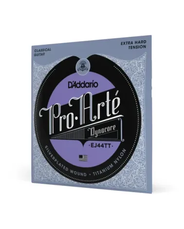 D'Addario EJ44TT Pro-Arte Dynacore, cuerdas para guitarra clásica, agudos de titanio, tensión extra dura