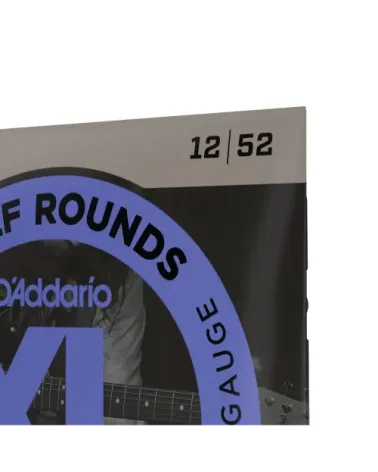 D'Addario EHR350 Half Round, cuerdas para guitarra eléctrica, blandas para Jazz, 12-52