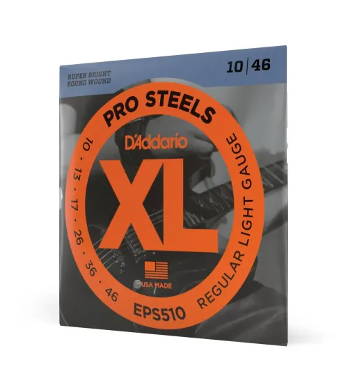 D'Addario EPS510 ProSteels, cuerdas para guitarra eléctrica, regular blandas, 10-46