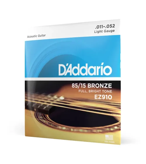 D'Addario EZ910, cuerdas para guitarra acústica, bronce 85/15, blandas, 11-52