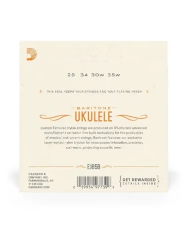 D'Addario EJ65B Pro-Arté - Corde in esclusivo nylon estruso per ukulele baritono