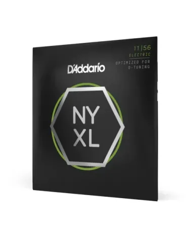 D'Addario NYXL1156. Cuerdas para guitarra eléctrica de entorchado de níquel, calibre medio agudas/extragrueso en graves, 11-56