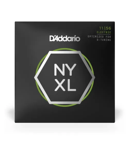 D'Addario NYXL1156. Cuerdas para guitarra eléctrica de entorchado de níquel, calibre medio agudas/extragrueso en graves, 11-56