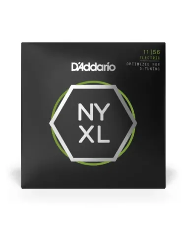 D'Addario NYXL1156. Cuerdas para guitarra eléctrica de entorchado de níquel, calibre medio agudas/extragrueso en graves, 11-56