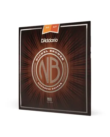 D'Addario NB1047 - Corde in nickel-bronzo per chitarra acustica, scalatura extra leggera, 10-47