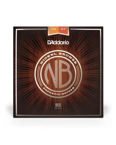 D'Addario NB1047 - Corde in nickel-bronzo per chitarra acustica, scalatura extra leggera, 10-47