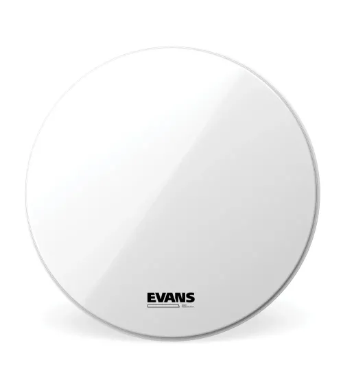 EVANS EQ3. Parche resonante de bombo suave blanco, sin puerto, 28 pulgadas