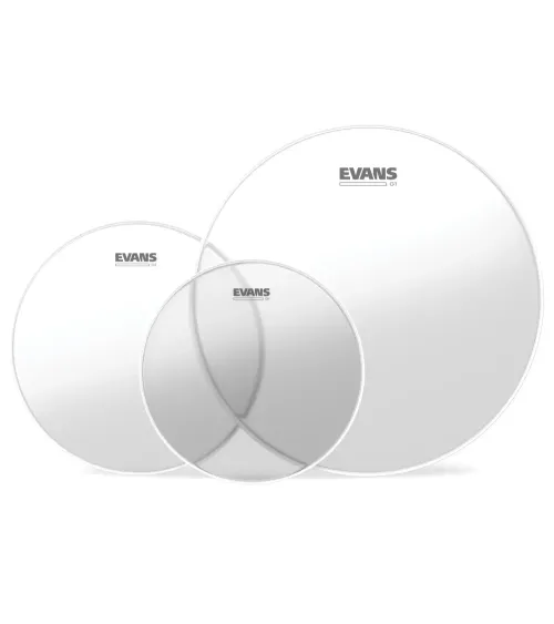 Juego de parches transparentes para toms (10, 12 y 14 pulgadas/254, 305 y 356 mm), fusión, G1 de EVANS.
