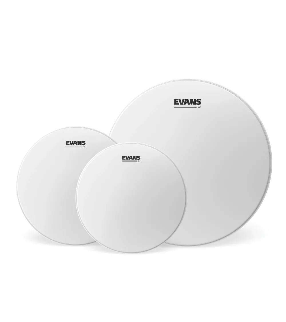 Juego de parches recubiertos para toms (12, 13 y 16 pulgadas/305, 330 y 406 mm), estándar, G1 de EVANS.
