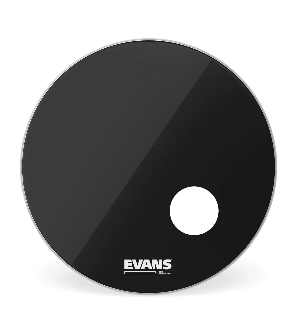 Parche resonante negro para bombo de 26 pulgadas (660 mm) EQ3 Resonant de EVANS.