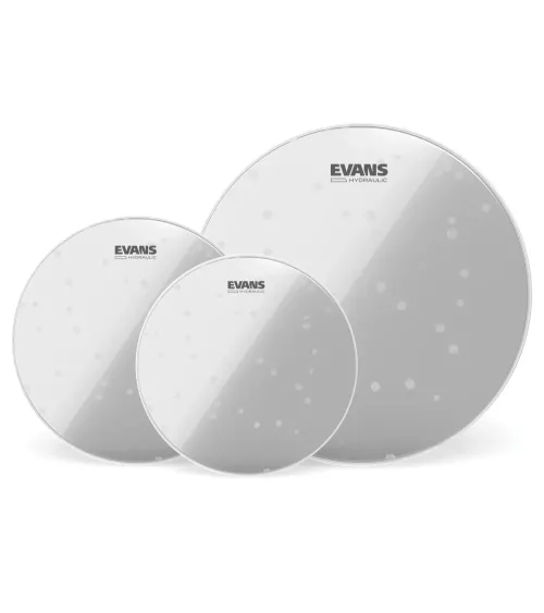 Juego de parches hidráulicos con efecto vidrio para toms (10, 12 y 16 pulgadas/254, 305 y 406 mm), rock, Hydraulic de EVANS.