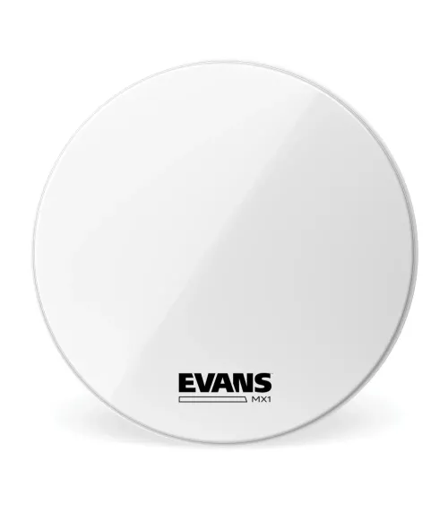 Parche blanco para bombo de marcha de 24 pulgadas (610 mm) MX1 de EVANS.