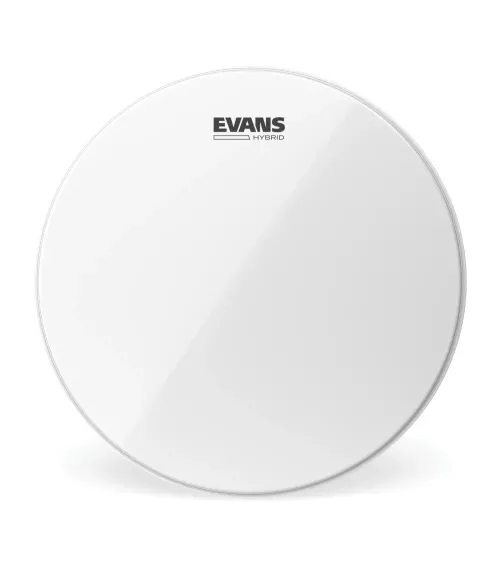 Parche blanco para redoblante de marcha de 13 pulgadas (330 mm) Hybrid de EVANS.