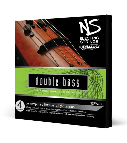 Juego de cuerdas para bajo eléctrico NS de D'Addario, serie contemporánea, escala 3/4, tensión media. Juego de cuerdas para bajo eléctrico NS de D'Addario, serie contemporánea, escala 3/4, tensión media.