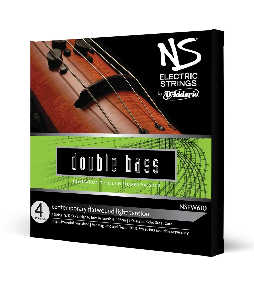 Juego de cuerdas para bajo eléctrico NS de D'Addario, serie contemporánea, escala 3/4, tensión media. Juego de cuerdas para bajo eléctrico NS de D'Addario, serie contemporánea, escala 3/4, tensión media.