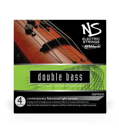 Juego de cuerdas para bajo eléctrico NS de D'Addario, serie contemporánea, escala 3/4, tensión media. Juego de cuerdas para bajo eléctrico NS de D'Addario, serie contemporánea, escala 3/4, tensión media.