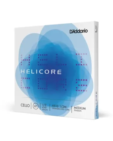 Juego de cuerdas para violonchelo Helicore de D'Addario, escala 1/2, tensión media.
