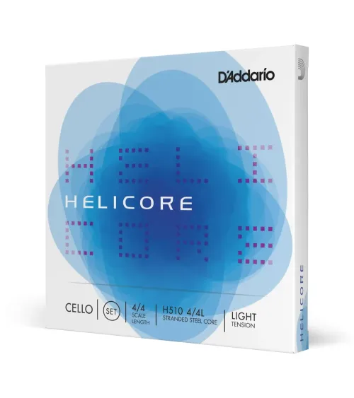 Juego de cuerdas para violonchelo Helicore de D'Addario, escala 4/4, tensión blanda.