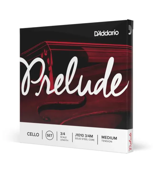 Juego de cuerdas para violonchelo Prelude de D'Addario, escala 3/4, tensión media.
