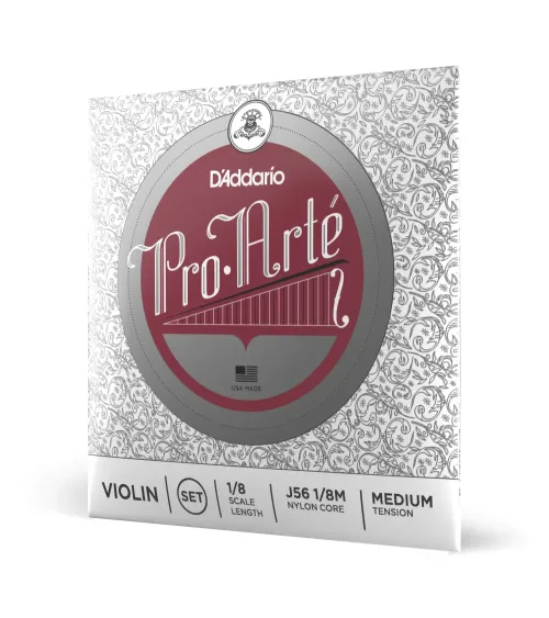 Juego de cuerdas para violín Pro-Arte de D'Addario, escala 1/8, tensión media.