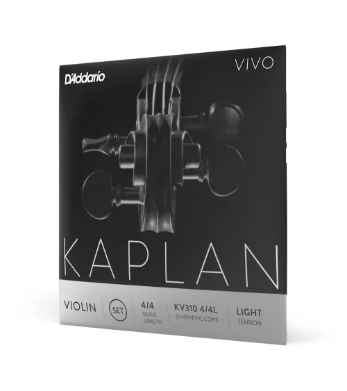 D’Addario Kaplan Vivo. Juego de cuerdas para violín, escala 4/4, tensión baja