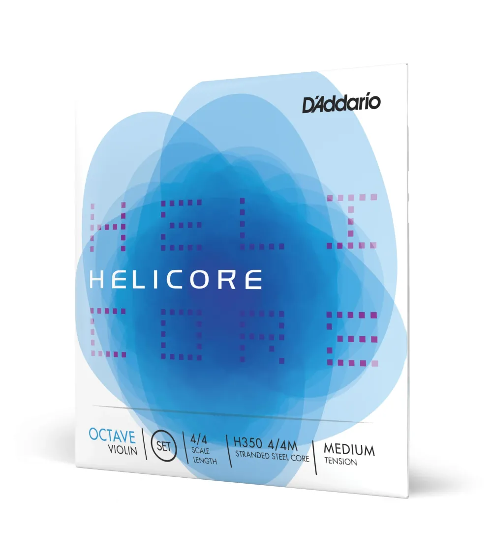 D’Addario Helicore Octave. Juego de cuerdas para violín, escala 4/4, tensión media