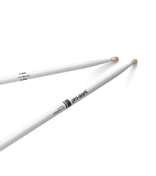 Baquetas ProMark Classic Forward 5A pintada blanco, Nogal americano con punta ovalada de madera