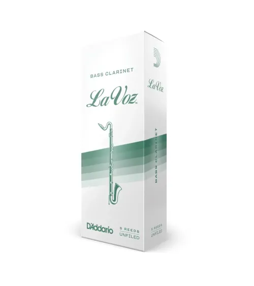 D'Addario La Voz. Cañas para clarinete bajo, fuerza media, pack de 5