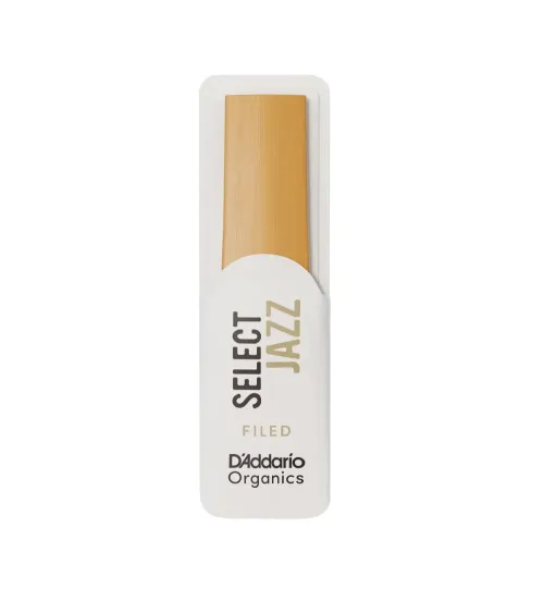 D'Addario Organic Select Jazz. Cañas limadas para saxofón alto, fuerza 3 blanda, pack de 10