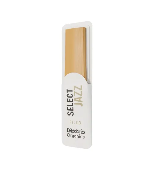D'Addario Organic Select Jazz. Cañas limadas para saxofón alto, fuerza 3 blanda, pack de 10