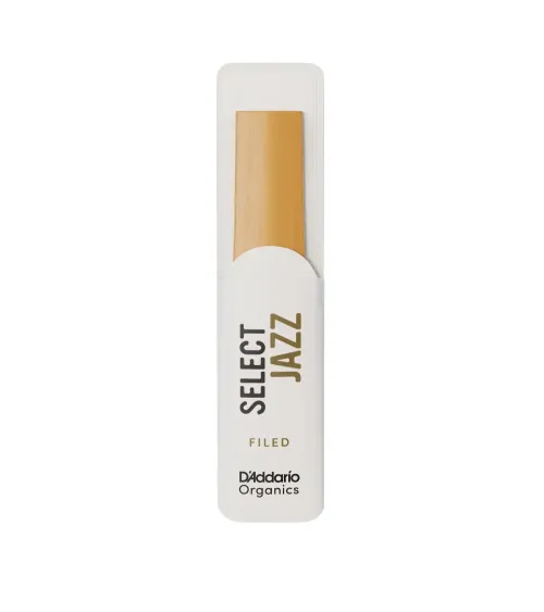 D'Addario Organic Select Jazz. Cañas limadas para saxofón tenor, fuerza 4 media, pack de 5