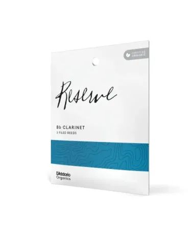 D'Addario Organic Reserve. Cañas para clarinete en Bb, fuerza 3.5, envase individual, pack de 3