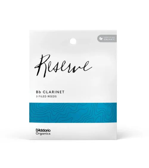 D'Addario Organic Reserve. Cañas para clarinete en Bb, fuerza 3.5, envase individual, pack de 3