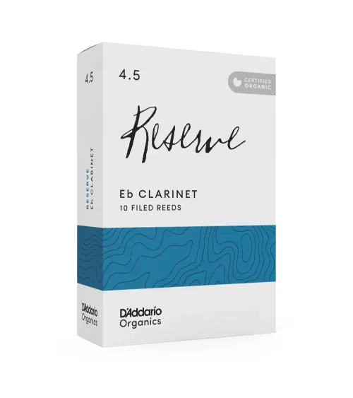 D'Addario Organic Reserve. Cañas para clarinete en Eb, fuerza 4.5, pack de 10