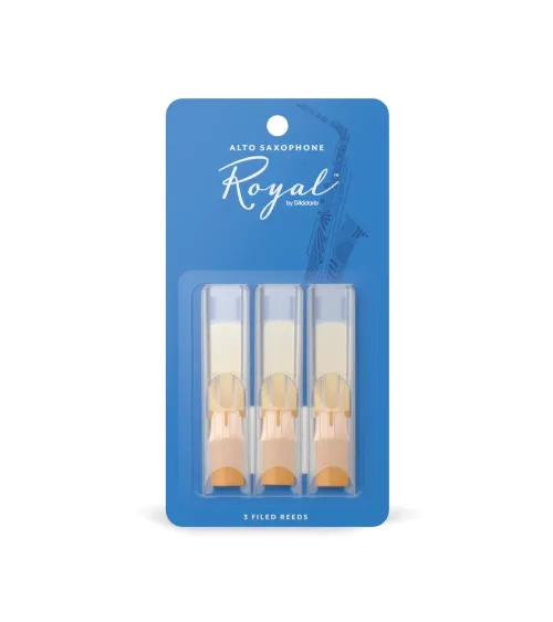 Cañas para saxo alto Rico Royal, resistencia de 2.0, paquete de 3