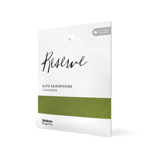 D'Addario Organic Reserve. Cañas para saxofón alto, fuerza 2.0, envase individual, pack de 3