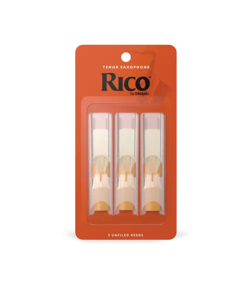 Cañas para saxo tenor Rico, resistencia de 3.5, paquete de 3