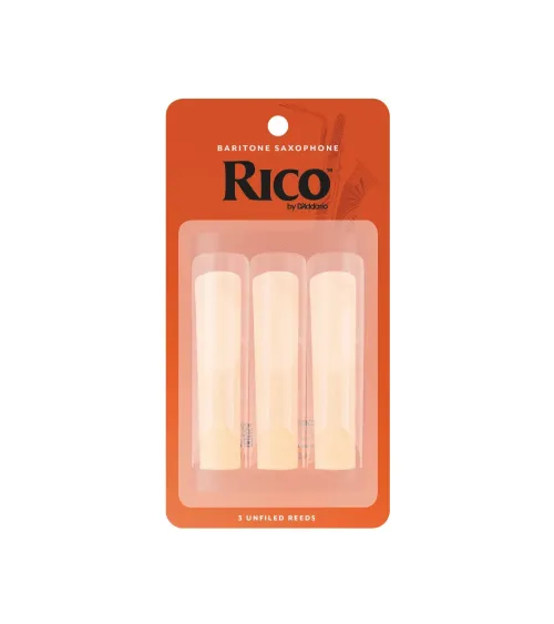 Cañas para saxo barítono Rico, resistencia de 1.5, paquete de 3