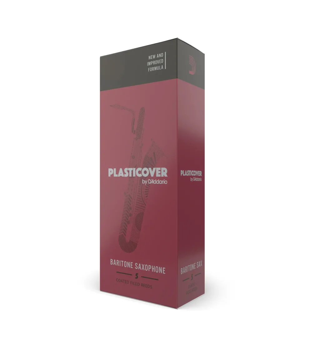 Cañas para saxo barítono Rico Plasticover, resistencia de 3.0, paquete de 5