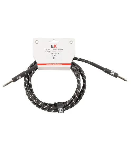 CABLE EK AUDIO PARA GUITARRA JACK - JACK RECTOS TELA TRENZADA DE 6 M