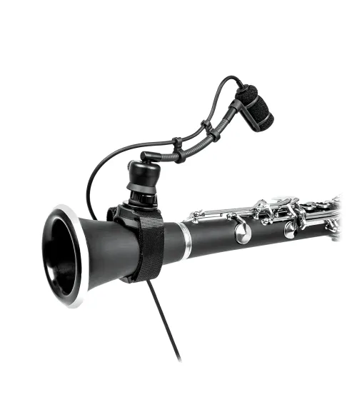AUDIO-TECHNICA ATM350W Micrófono de condensador cardioide de pinza con soporte de montaje para ins