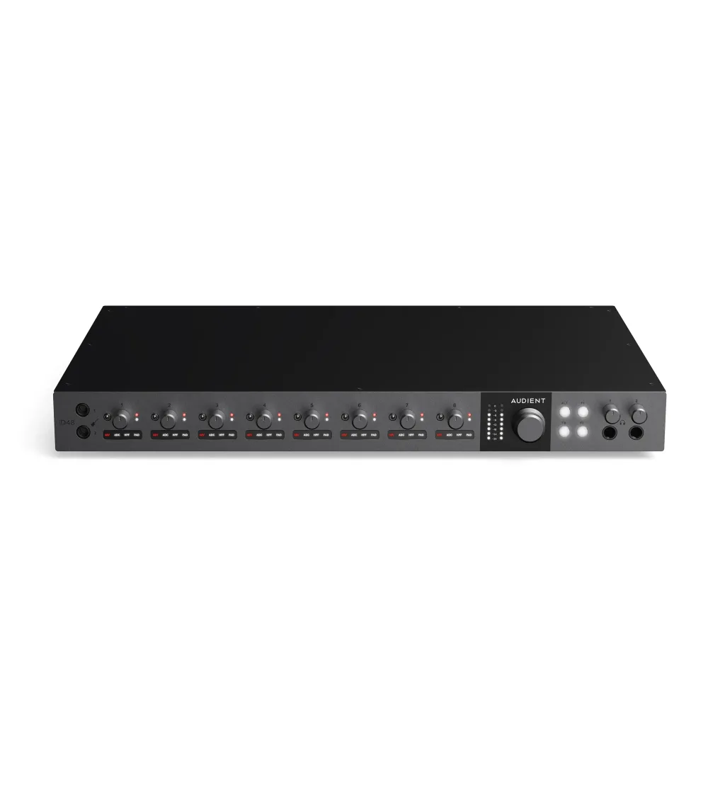 AUDIENT iD48 Interface de audio USB con 8 previos, 24 entradas y 32 salidas, ampliable d
