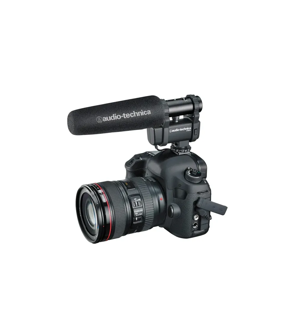AUDIO-TECHNICA AT8024 Micrófono de cañón corto para montaje en cámara.