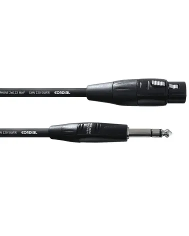 Cordial CIM 0,6 FV Cable Jack Macho Balanceado y XLR Hembra 0,6 Metros