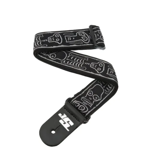 Correa para guitarra, serie Joe Satriani de D'Addario, modelo Calavera y huesos.