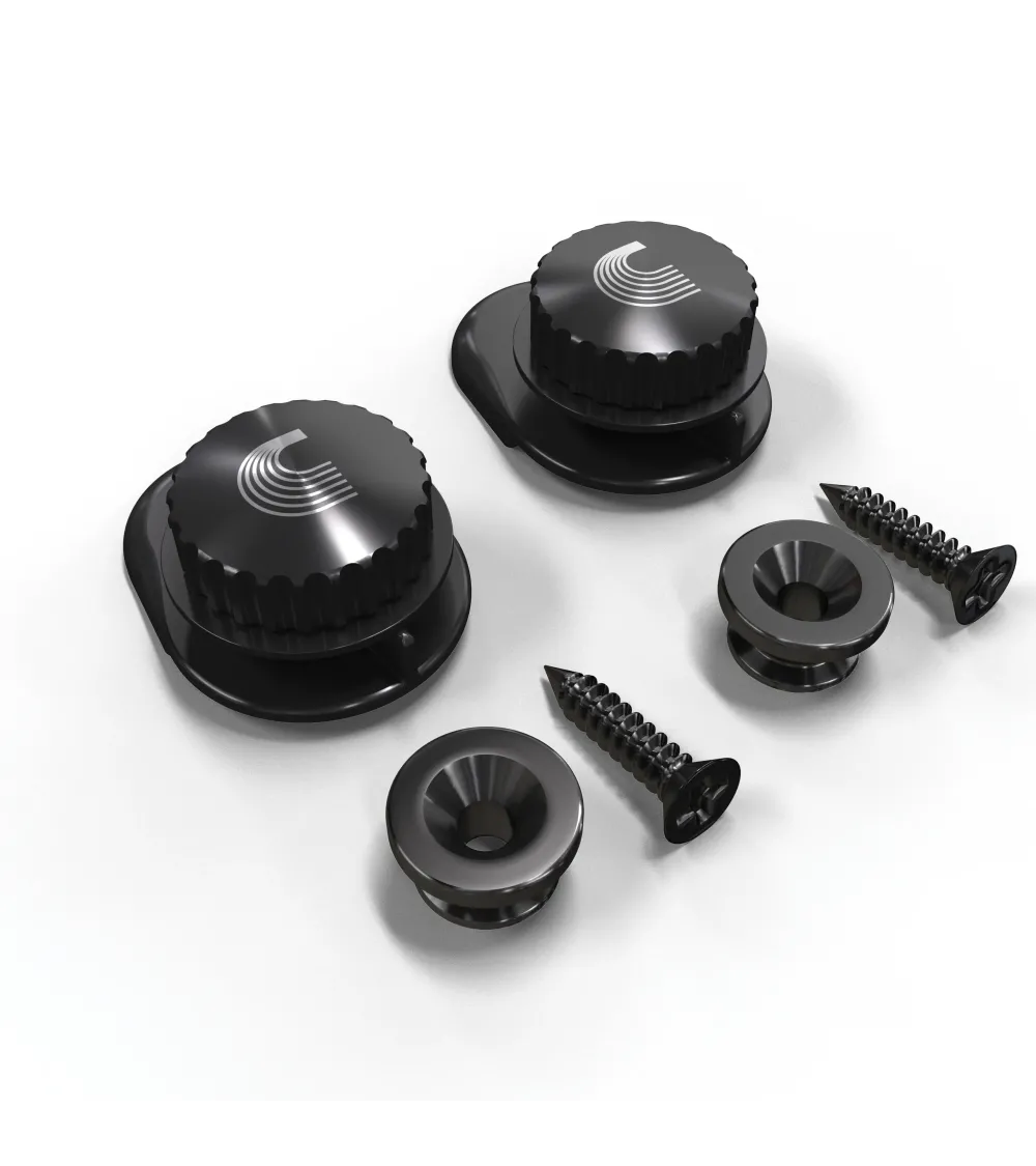 D'Addario. Sistema de bloqueo universal para correa, Negro