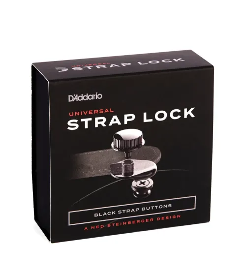 D'Addario. Sistema de bloqueo universal para correa, Negro