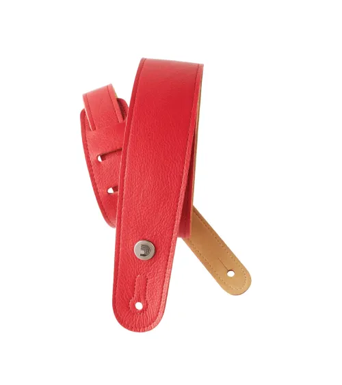 D’Addario. Correa para guitarra de cuero delgada, rojo