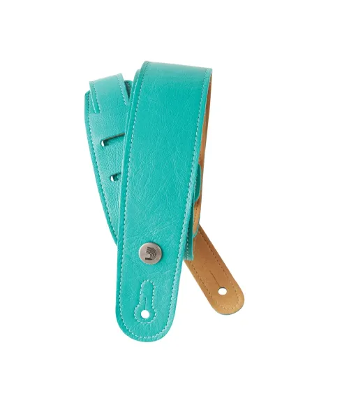 D’Addario. Correa para guitarra de cuero delgada, azul claro