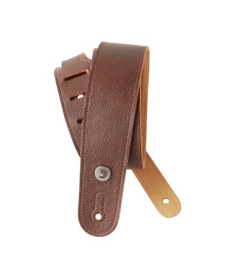 D’Addario. Correa para guitarra de cuero delgada, marrón